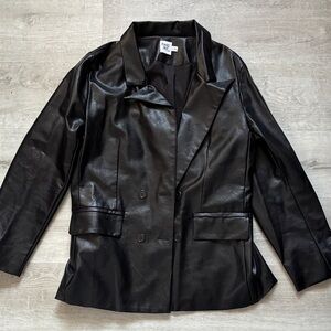 Princess Polly Black Faux Leather Blazer